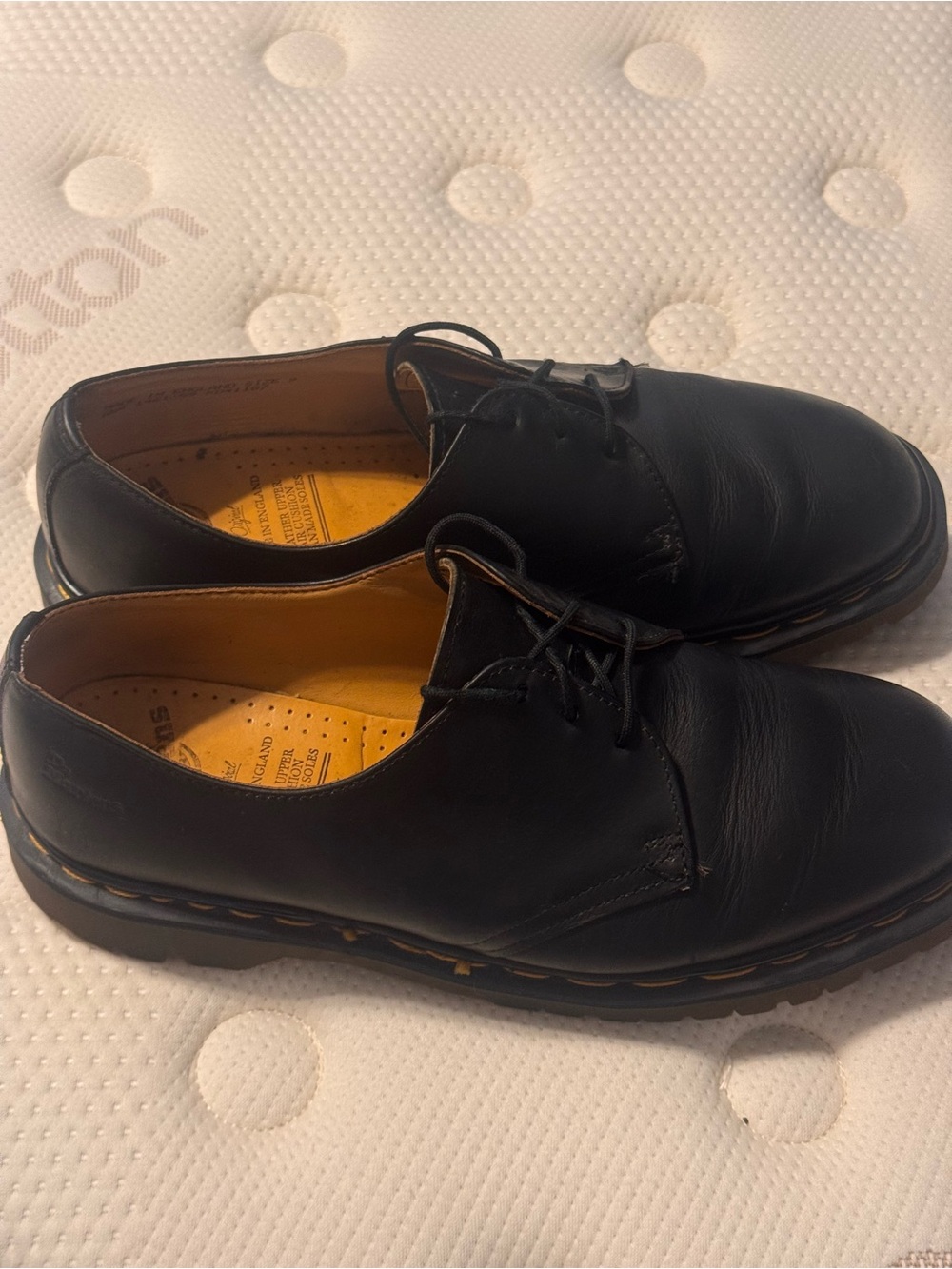 Dr. Martens Black Leather Plain Derby Shoes worn a few times